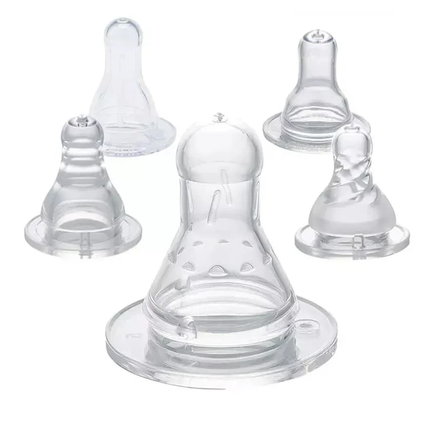 1pc Bocca Standard Tettarelle Da Biberon Ciuccio 100% Bpa Libero In Silicone Liquido Foro Rotondo Testa di Ricambio Ciuccio Per Il Biberon Del Latte