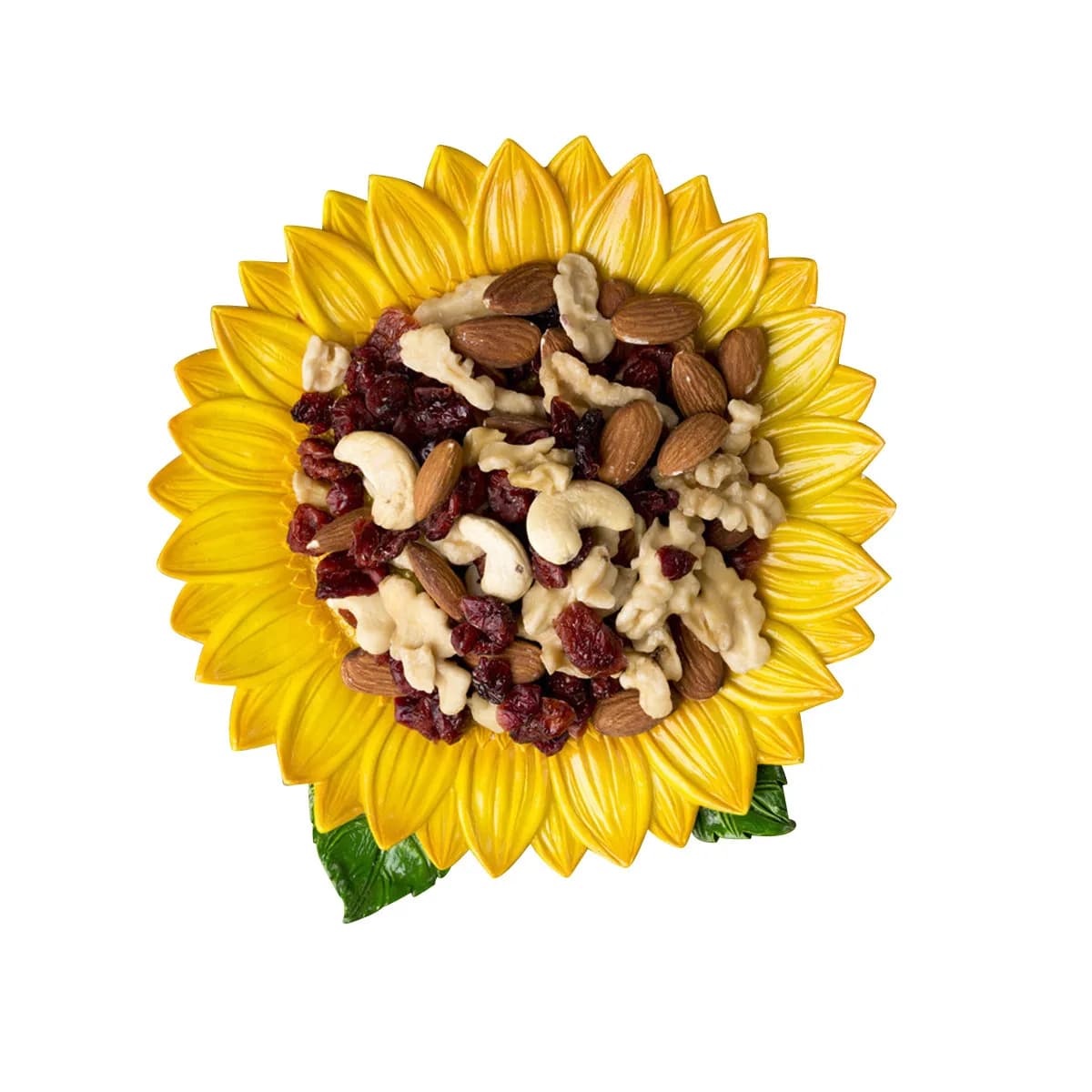 Piatto in Resina a Forma di Girasole per Frutta Secca, Vassoio Creativo con Design Vegetale, Piatto per Snack, Robusto Contenitore per Casa, Picnic e Feste