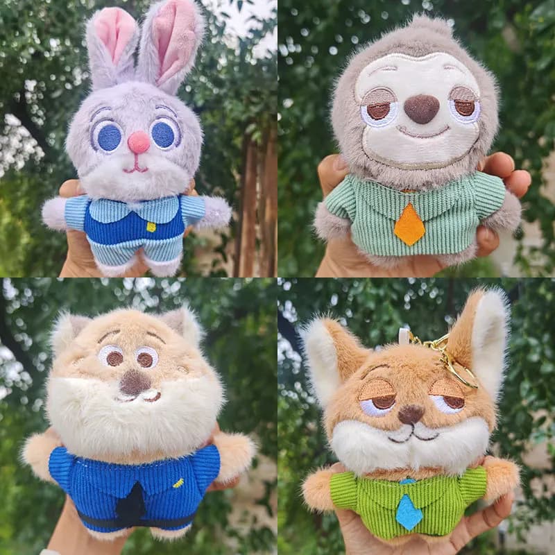 Peluche di Judy Hopps e Nick Wilde di Zootopia, Portachiavi e Ciondoli, Simpatici Pupazzi per Regali ai Bambini