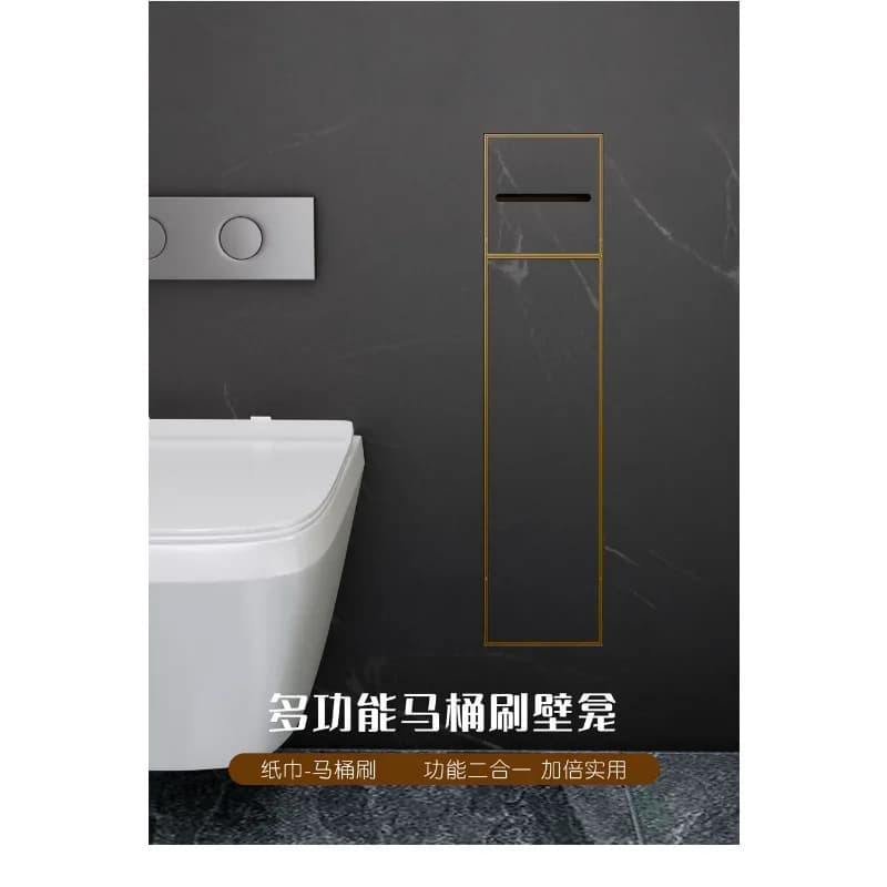 Concealed toilet brush niche Embedded toilet 304 stainless steel Concealed 2-in-1 tissue box niche