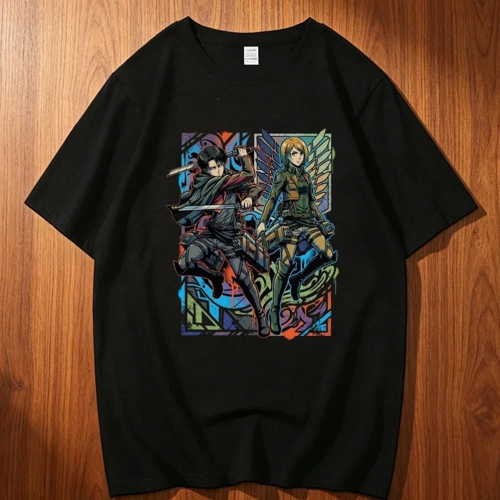 Attack on Titan cotton t shirt teen korean clothes Pop Culture harajuku Pastel Grunge top tees Grunge graphic aesthetic Digital
