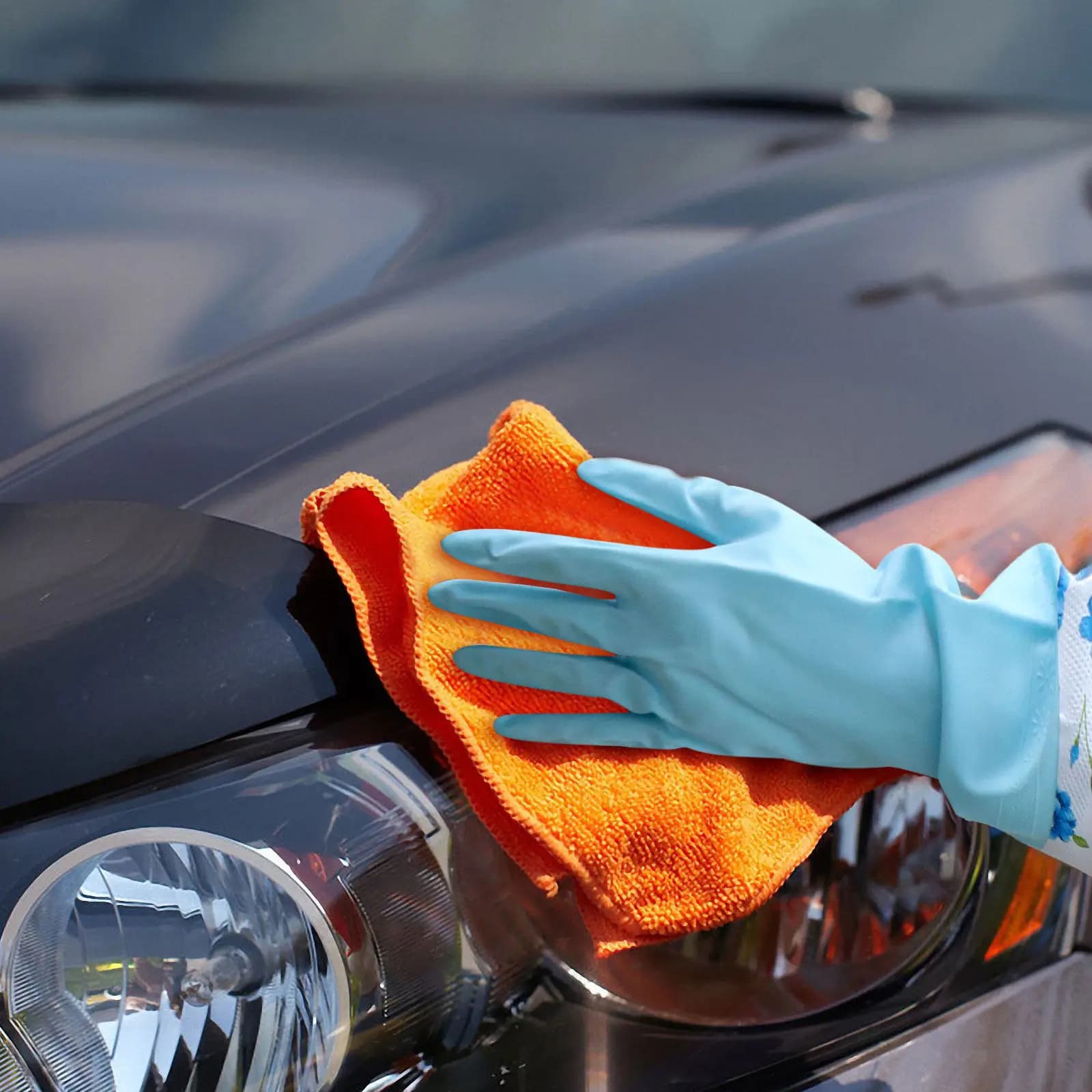 Guanti in PVC per Pulizie, Impermeabili, Riutilizzabili, Antiscivolo, per Lavare i Piatti, Cucina, Casa, Auto e Finestre