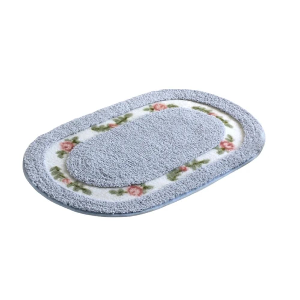Tappetino per Porta con Motivo a Rose, Assorbente e Antiscivolo, Stile Pastorale, Tappeto Spesso per Soggiorno