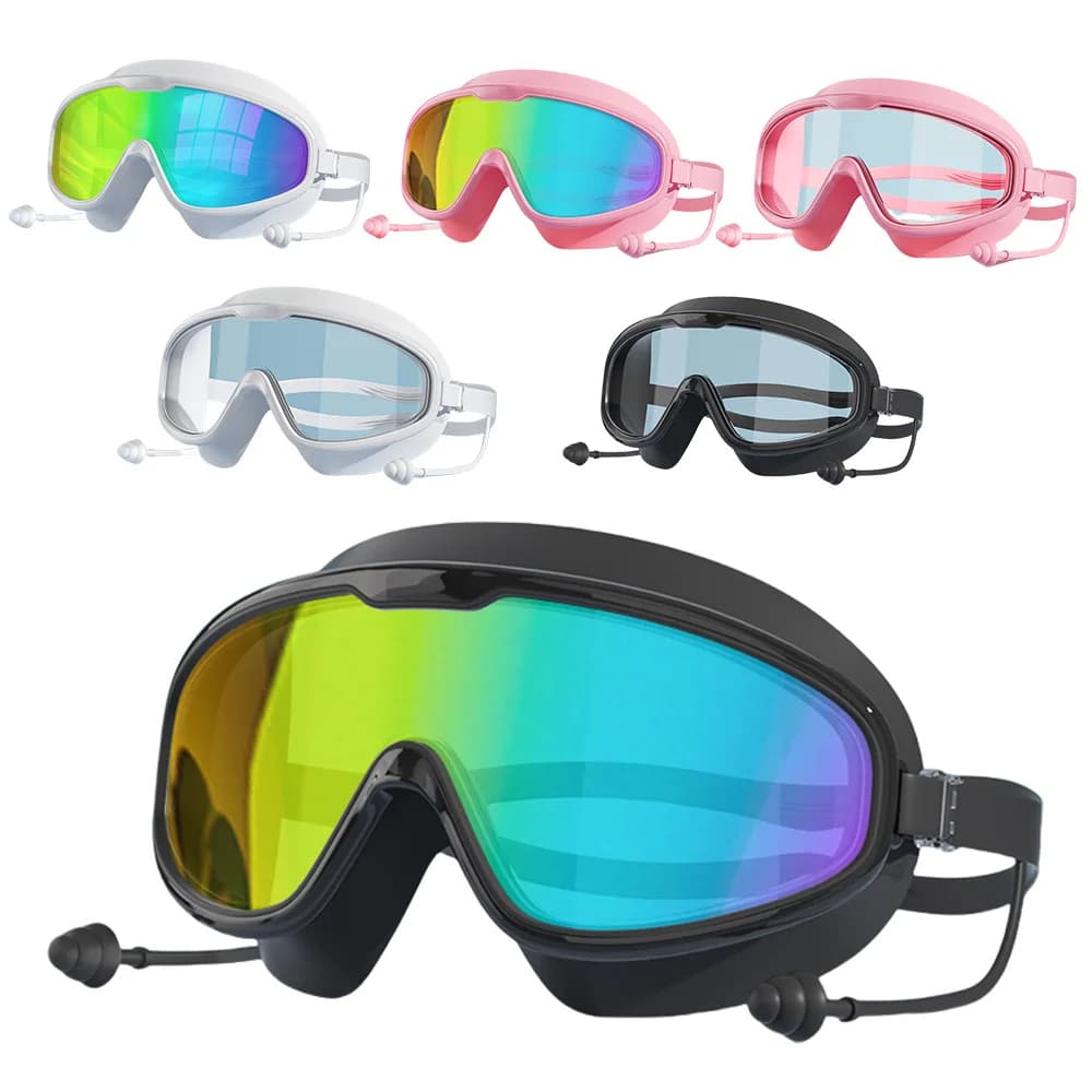 Unisex Large Frame Diving Goggles High‑Elastic Strap Skin‑Friendly,1/2PC Optional for Adults Camping Pool Game Coastal Trip