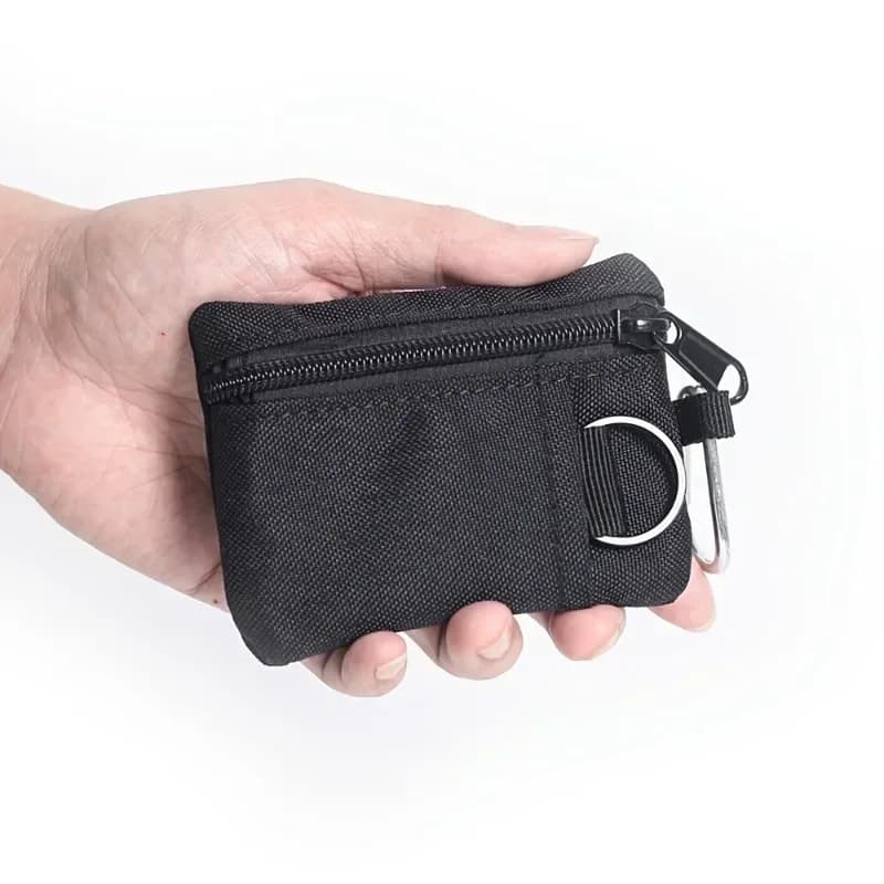 Mini Portamonete e Portachiavi, Borsa Sportiva Casual in Nylon con Cerniera, Materiale in Poliestere, Piccolo Porta Carte da Appendere