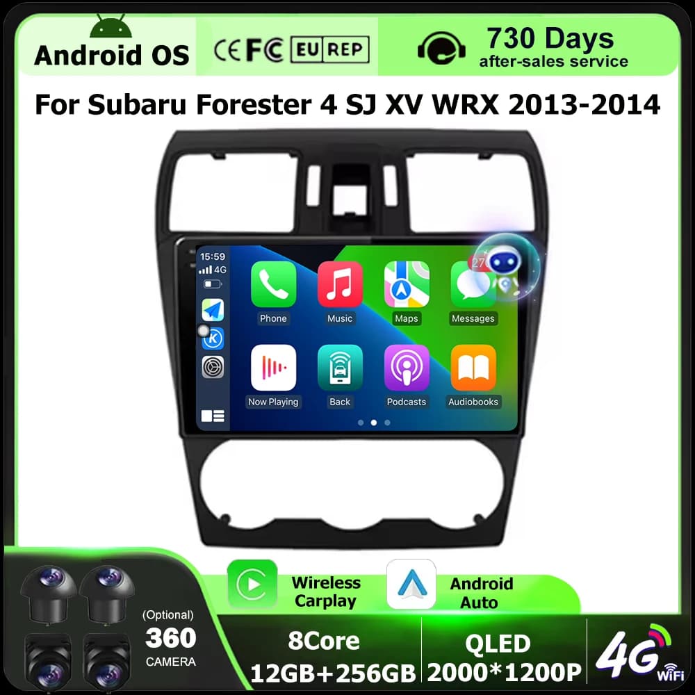 Wireless Carplay Per Subaru Forester XV WRX 2013-2014 Android 16 Auto Autoradio Lettore Multimediale di Navigazione GPS Stereo BT DSP
