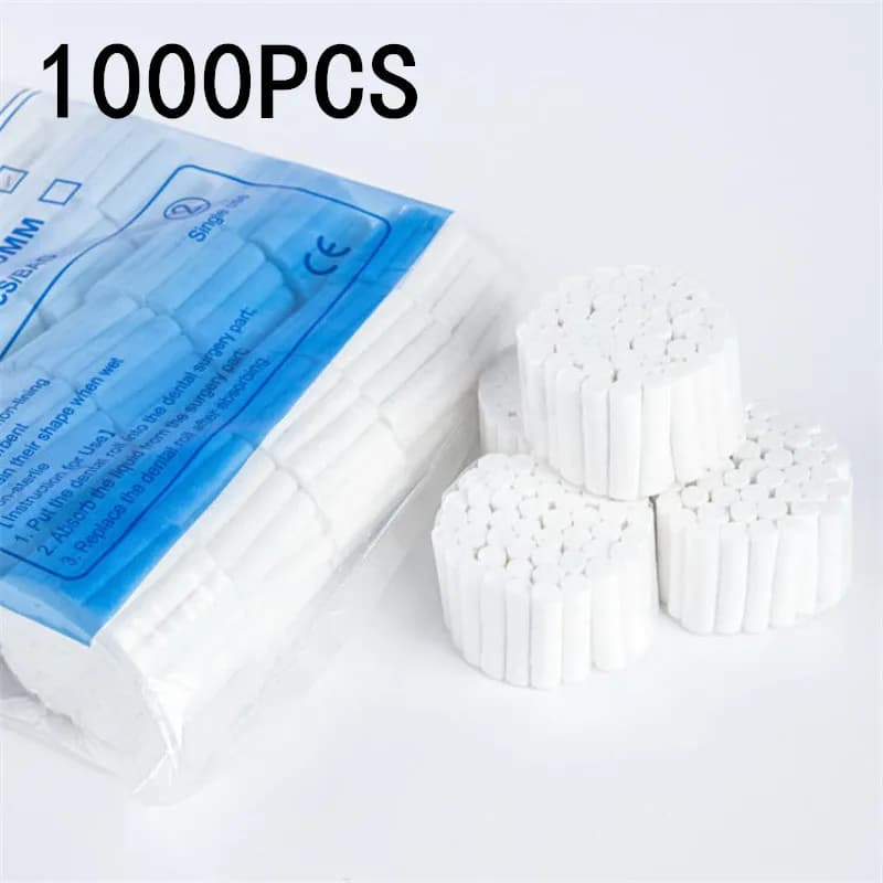 50/100/1000 Pezzi Rotoli di Cotone Monouso per Uso Dentale, Medico e Chirurgico, per Sbiancamento Denti, Pulizia, Tatuaggi Labiali e Cura della Pelle