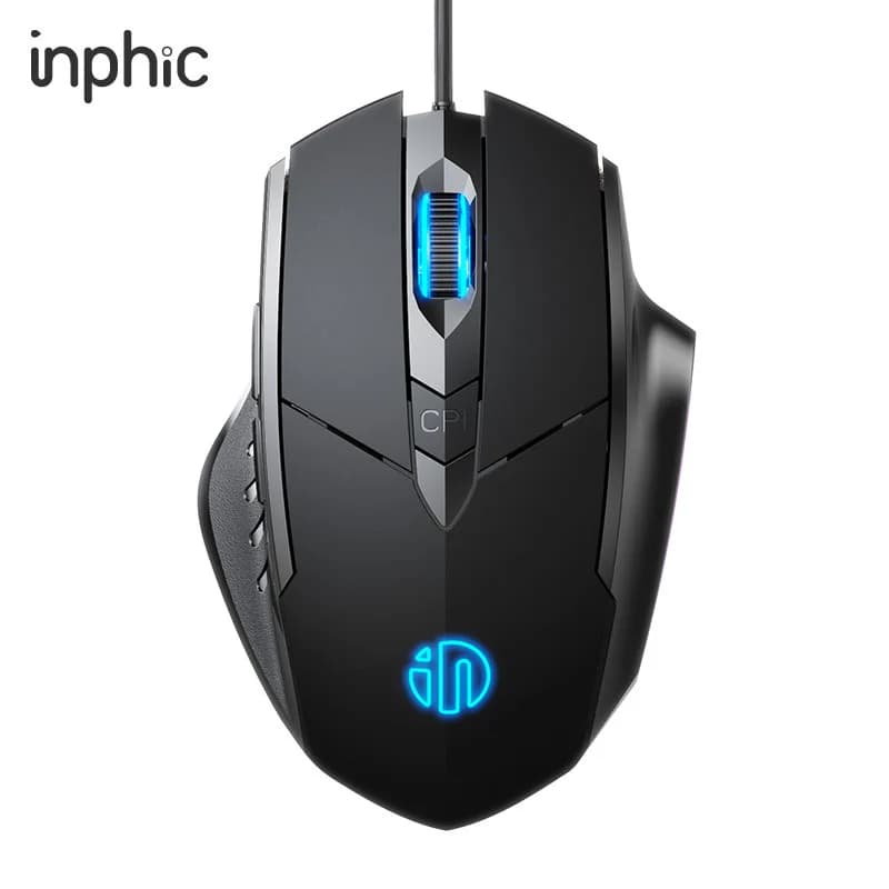 Mouse cablato Inphic W1 Mouse da gioco Esports Mouse da ufficio silenzioso Tre tasti e sei tasti sono opzionali