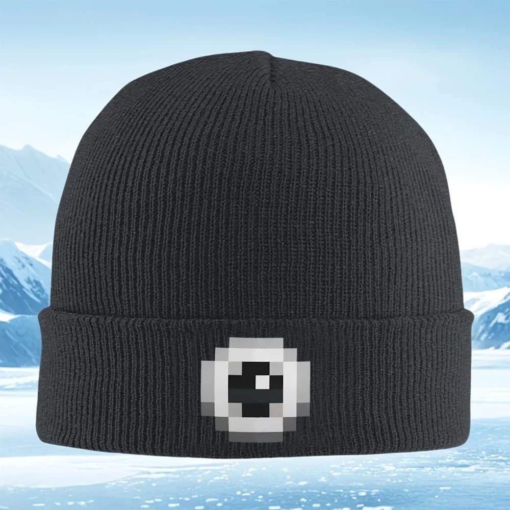 2026 Abstract geometric design shapes. Square,pattern,black. Men Women Unisex Knitted Hat Beanie Pullover Cap Winter Thermal War