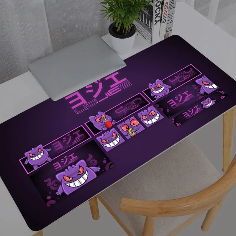 Tappetino per mouse Pokemon Pikachu Gengar Large Gamer XXL Tappetino per tastiera e mouse Tappetino in gomma Tapis Souris Gaming Notbook Mousepad