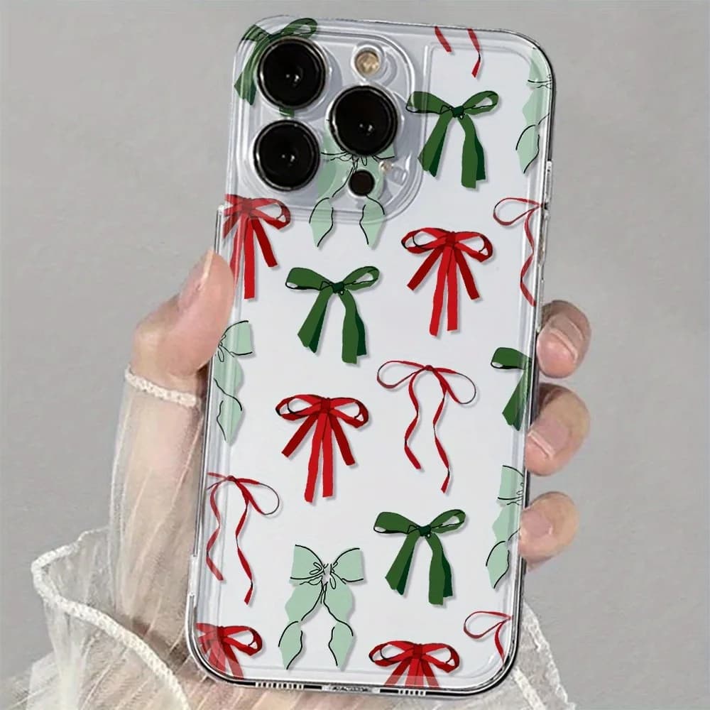 Simpatica custodia per telefono con motivo a fiocco, adatta per telefoni della serie iPhone 17, 16, 15, Plus, Pro, Max: ideale come regalo