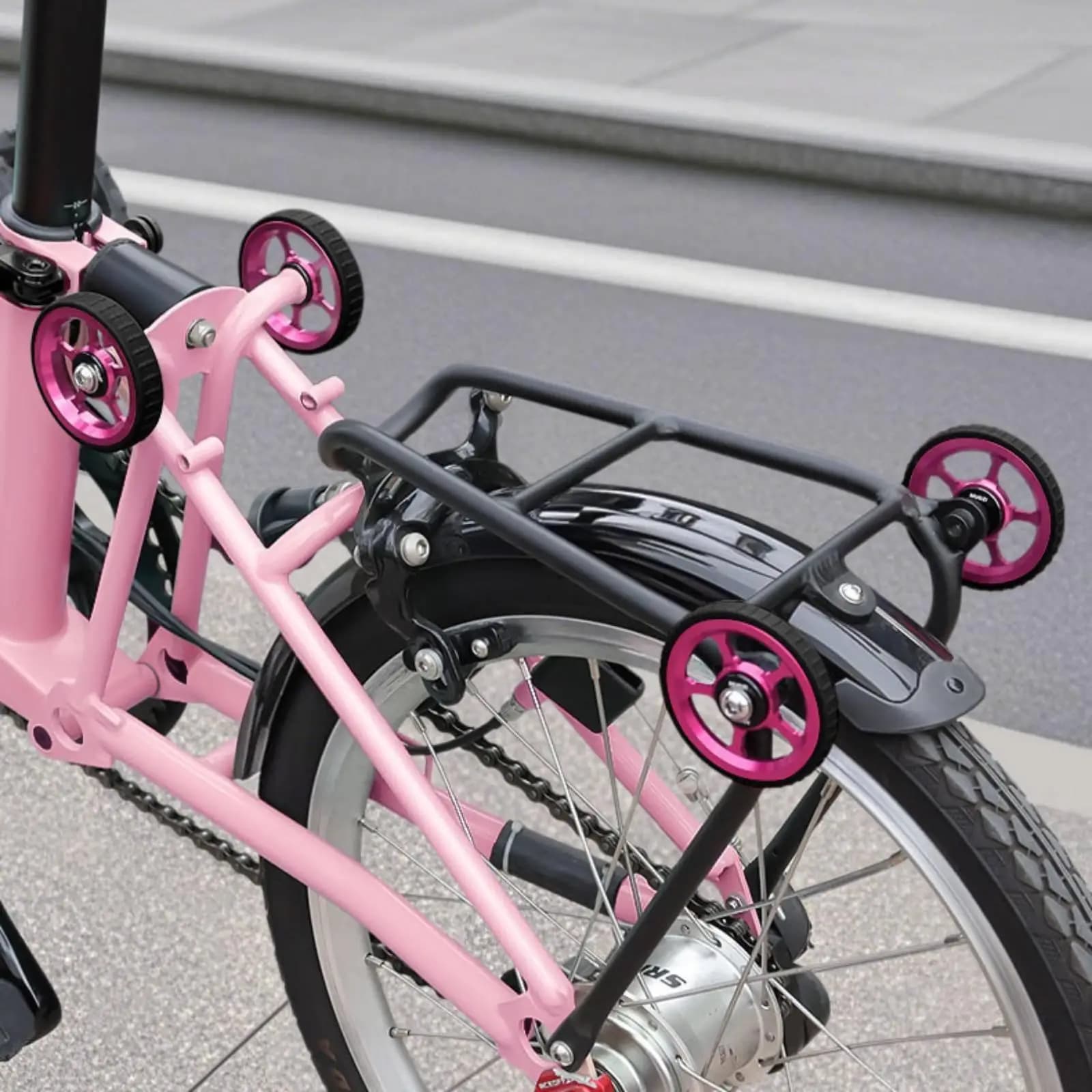 Folding Bike Auxiliary Wheels Aluminum Alloy Training Wheels Anodized