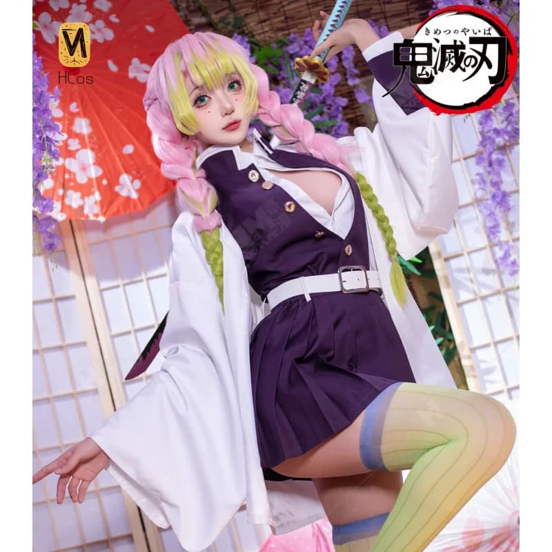 Demon Slayer: Kimetsu no Yaiba Kanroji Mitsuri Costume Cosplay JK Uniforme Halloween Carnevale Party Outfit per le donne HCos