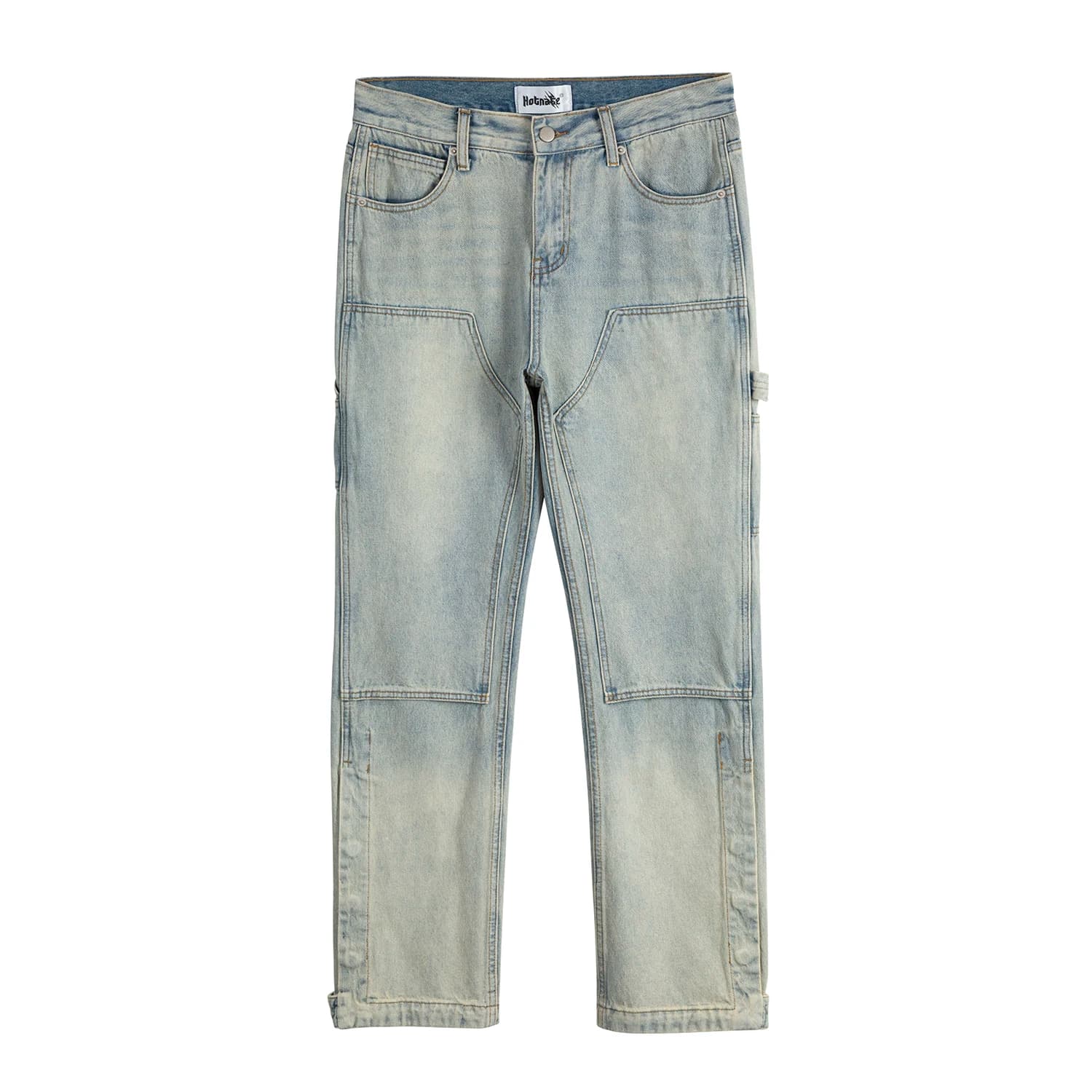 Y2k Side Buckle Washed Cleanfit Baggy Pencil Jeansfor Men Streetwear Vibe Style Pantalones Hombre Loose Casual Denim Trousers