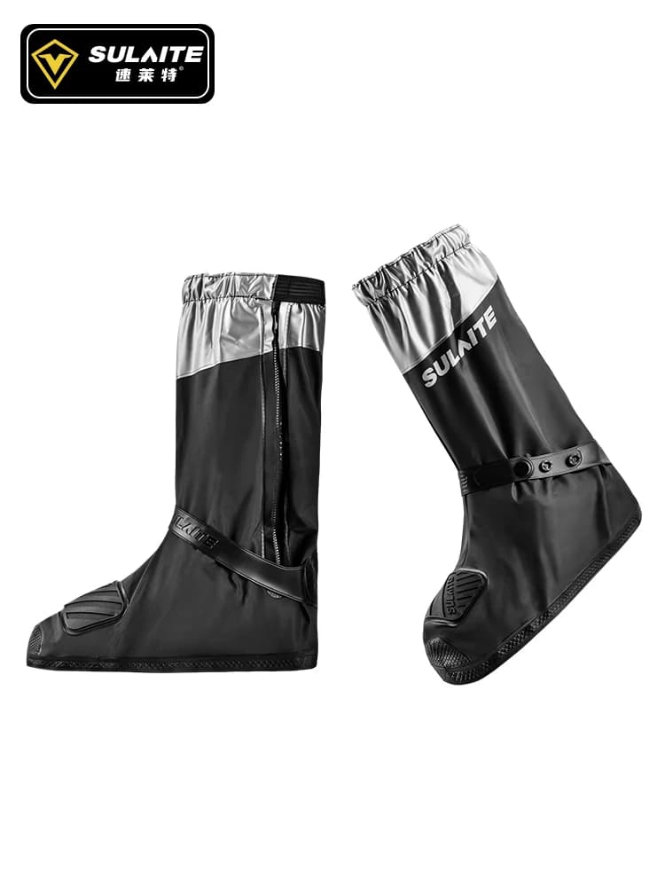 SULAITE Stivali da pioggia per moto Copriscarpe impermeabile Protezione riflettente per scarpe da ciclismo Equipaggiamento protettivo riutilizzabile per motociclista