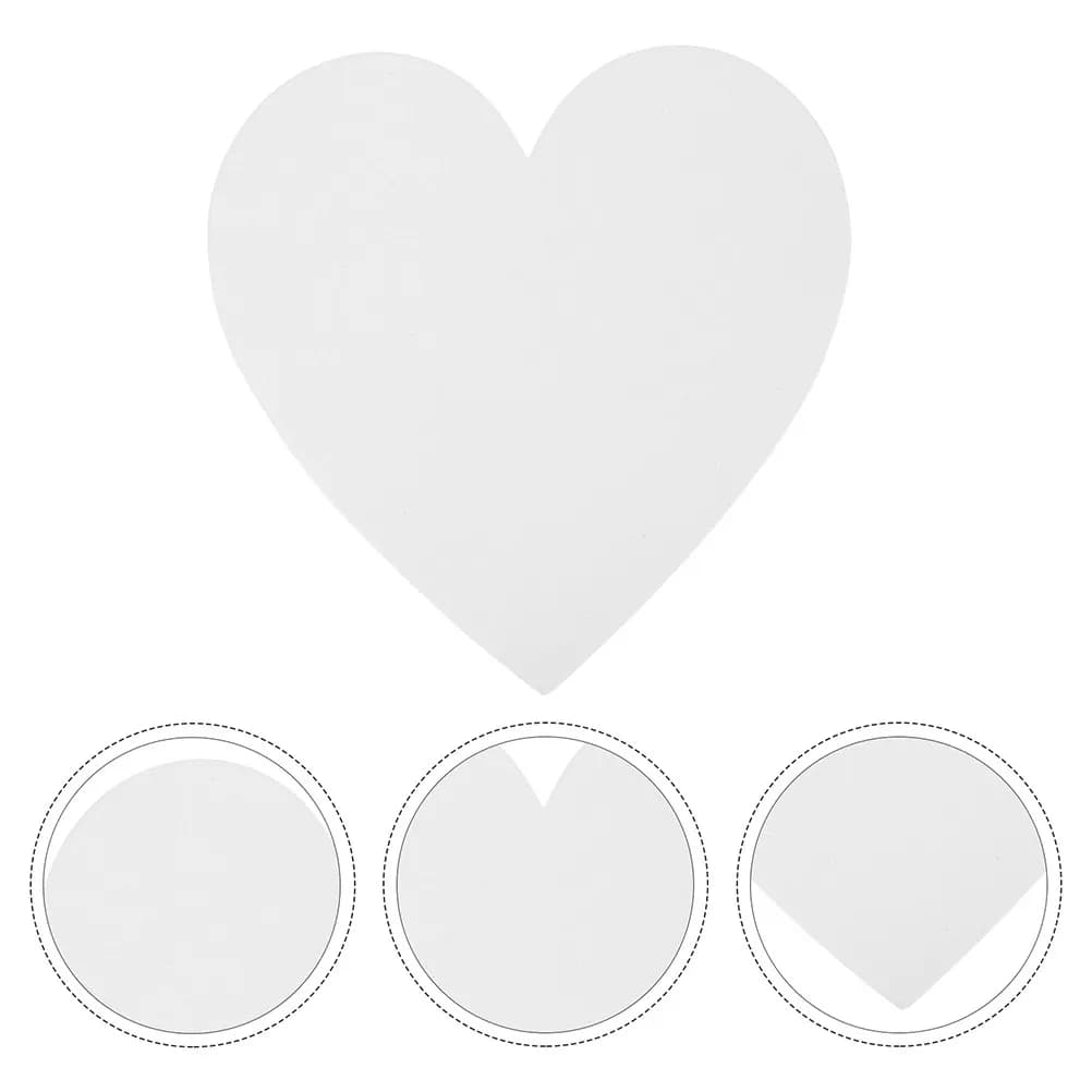 4Pcs Heart Shaped Cotton Canvas Painting Boards Blank Stretched Canvas Panel for Artists Students Acrylic Oil Paint Drawing