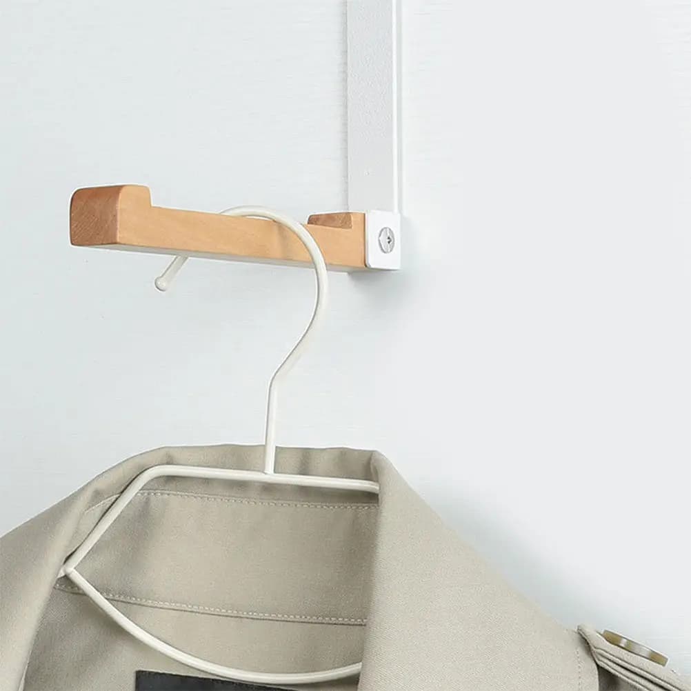2Pcs Over Door Hooks Foldable Organizer Bathroom Coat Rack Hat Hangers for Clothes Towels Space Saving Door Storage Rack