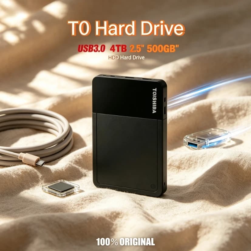 Toshiba T0 2PCS Portable External Hard Drive USB3.0 High Speed Storage Disk For Mac Windows Laptop Android Mobile Data Backup