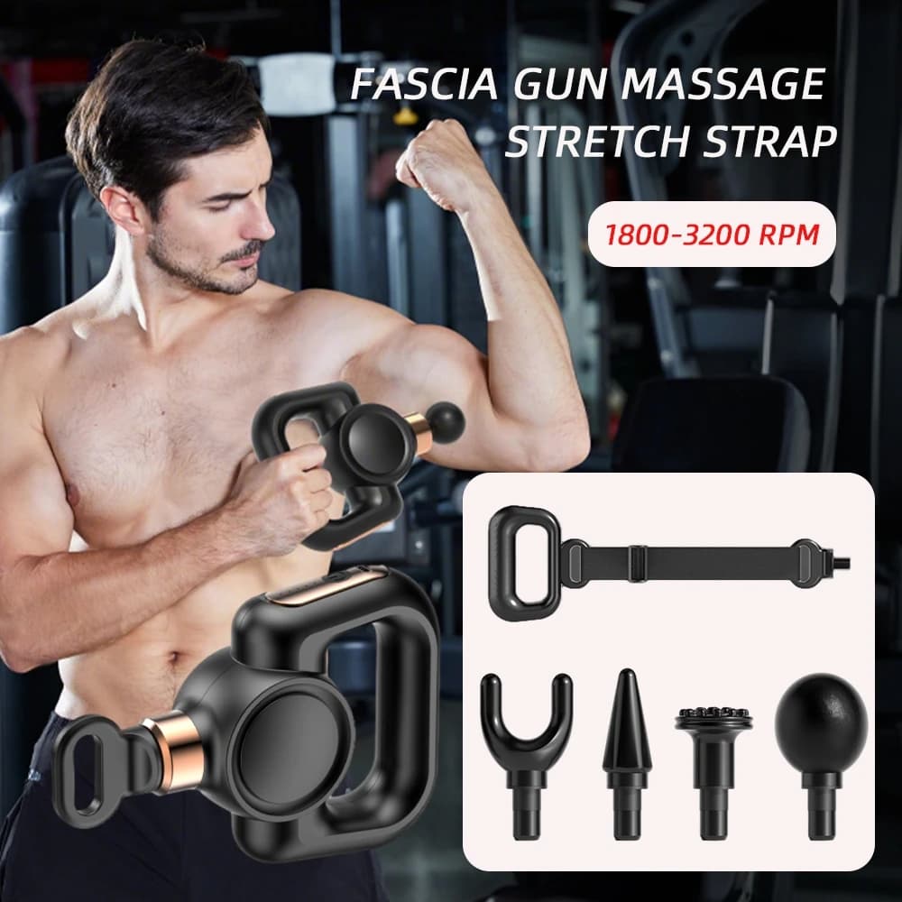 Elastic belt for massage with gun for 5-speed band Powerful multifunctional vibrating massage Relieves muscle pain and weakness