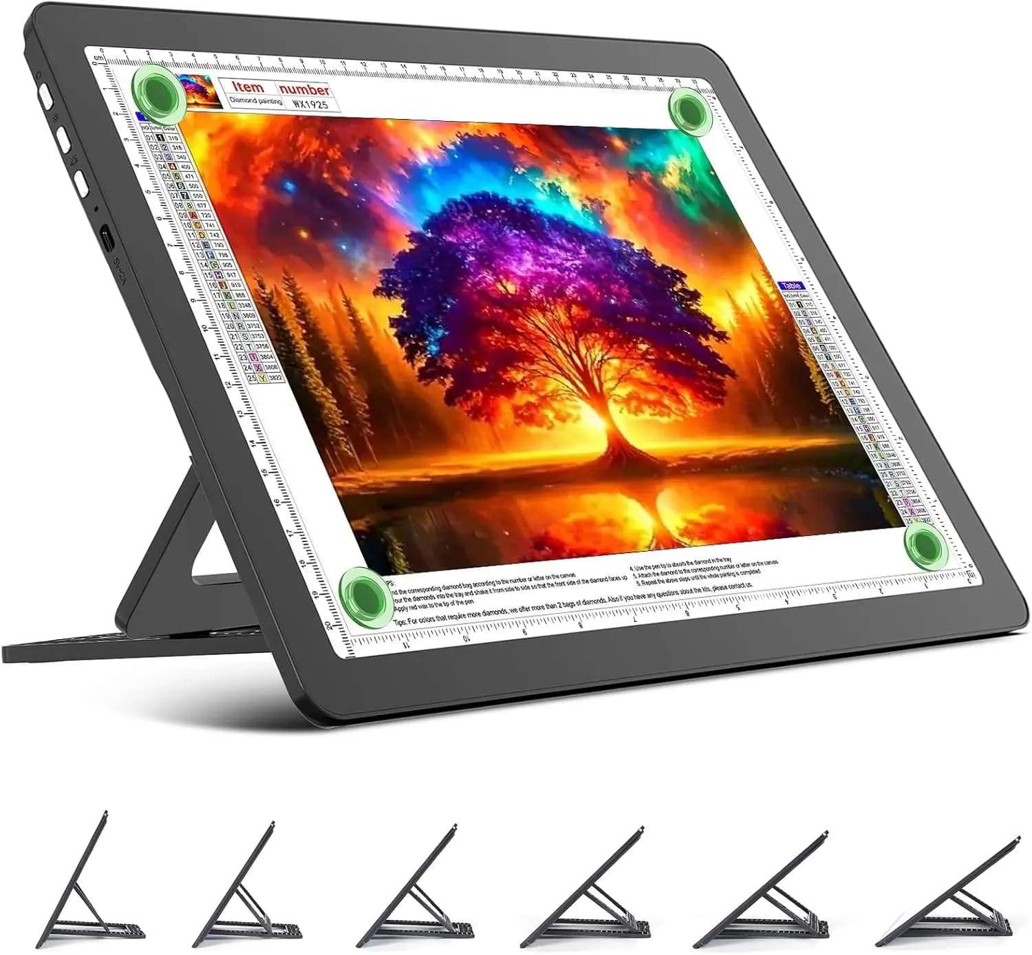 Tavola Luminosa A4 Ricaricabile con Supporto, Pad LED Magnetico Super Luminoso per Tracciare, Disegnare, Pittura Diamante