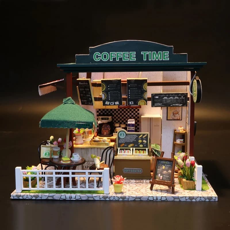 Creativo fatto a mano in legno Mini casa delle bambole fai da te piccola casa Kit Puzzle 3D con LED modello di assemblaggio giocattoli per bambini regali casa delle bambole