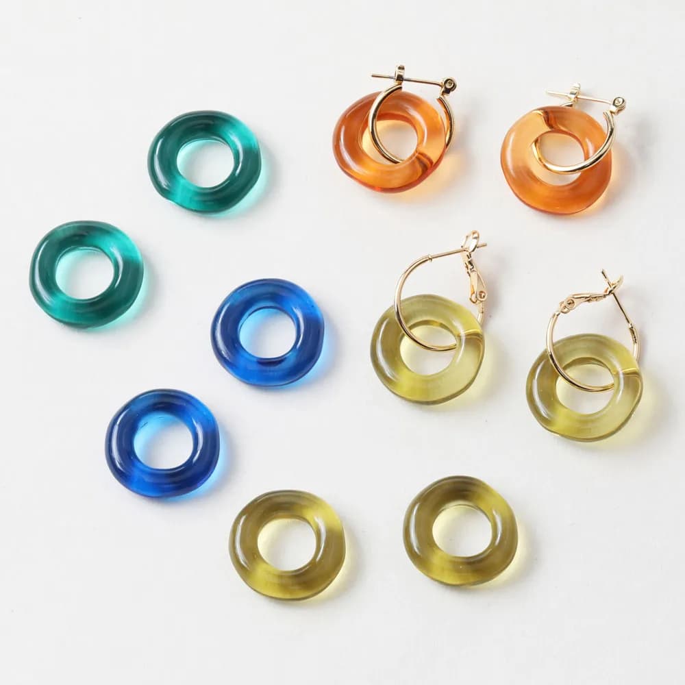 10 pz ciondolo cerchio in resina per la creazione di gioielli reperti componenti orecchini a goccia fai da te forniture accessori fatti a mano 20mm