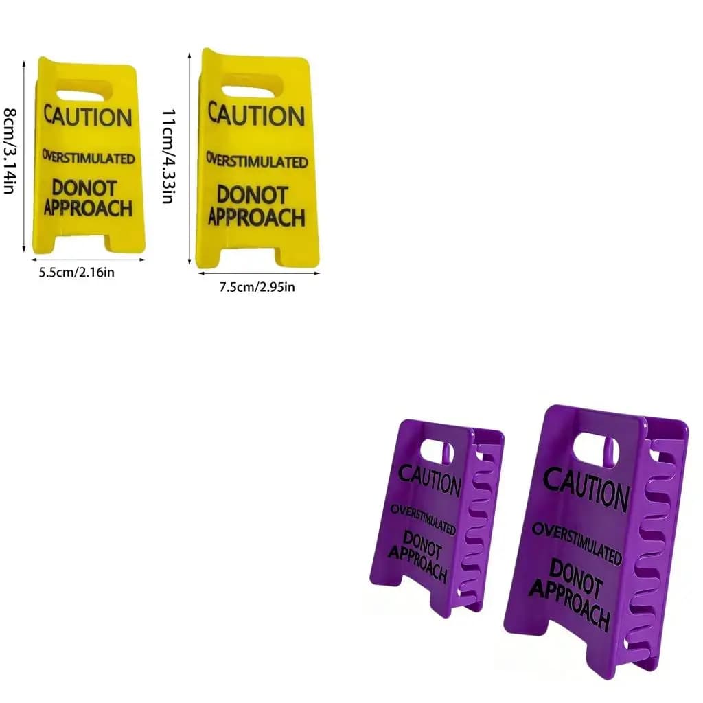 2PCS Overstimulated Warning Hair Clip Humorous Hair Styling Solution Daily Wear