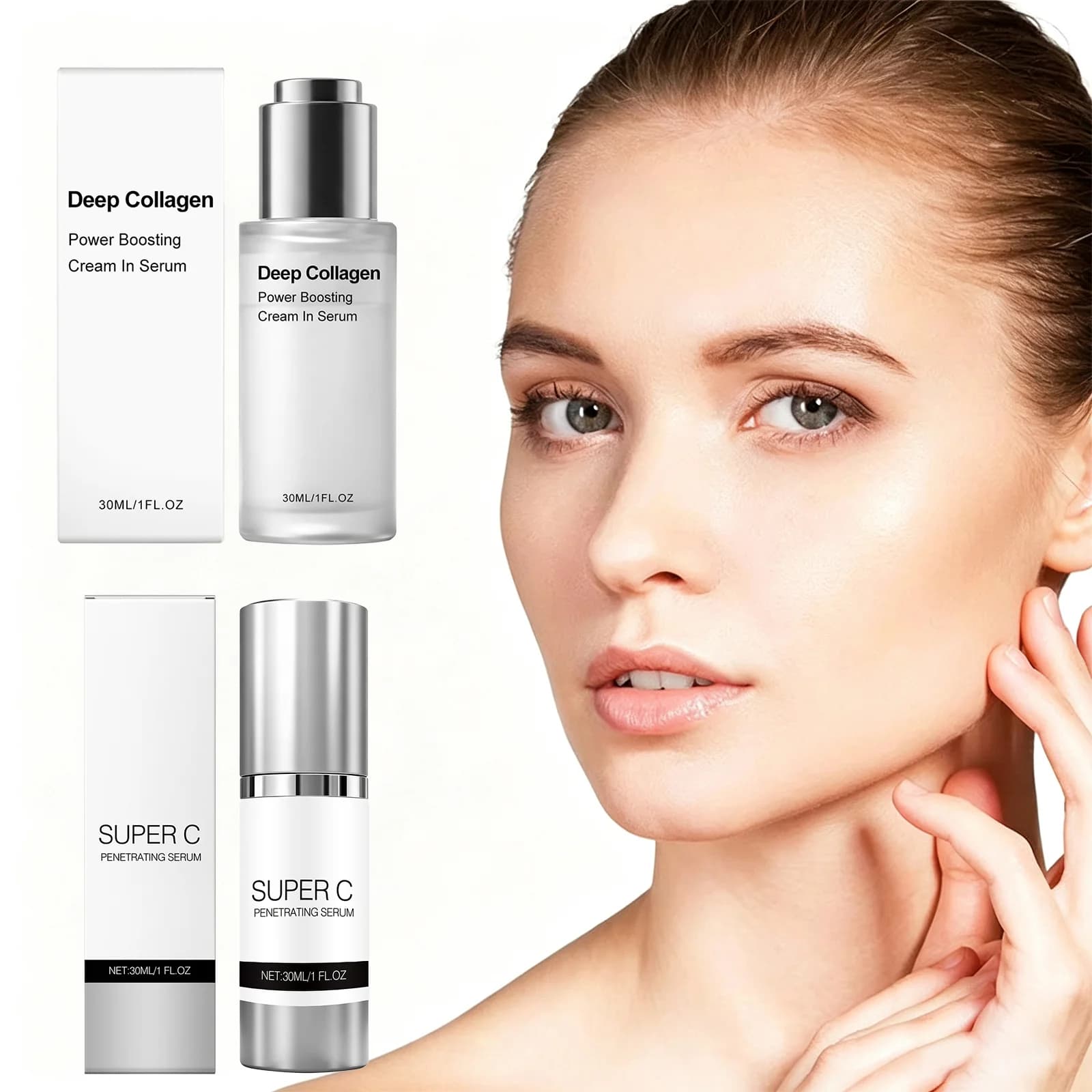Vitamin C Facial Essence Oil Control Strengthen Skin Barrier Anti Aging Pore Shrinking Lifting Firming Deep Collagen Skin Care