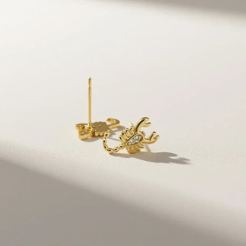 Scorpion Zodiac Zircon Stud Earrings For Women Dainty Novelty Design Daily Workplace Dating Party Jewelry Birthday Gift
