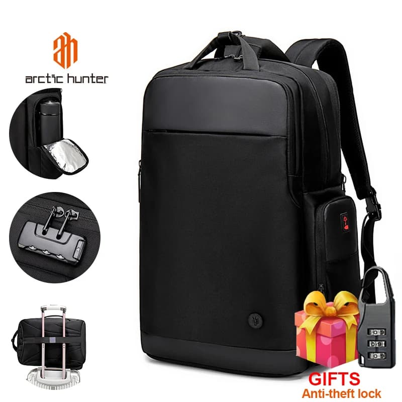 Arctic Hunter 2023 nuovo zaino impermeabile da viaggio da uomo ricarica USB zaino per Laptop da 15.6 "con blocco antifurto