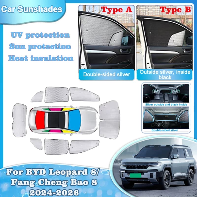 Auto Parasole Per BYD Leopard 8 Fang Cheng Bao 8 Denza B8 2024 2025 2026 Parasole Parabrezza Finestra Laterale Tenda Accessori Auto