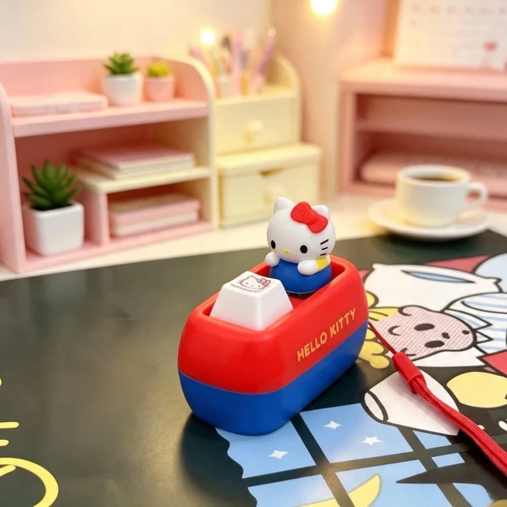 Kawaii Anime Cat Voice Button Keychain, Novelty Sound‑Effect Desktop Trinket, Bag Hanging Collectible Surprise Present