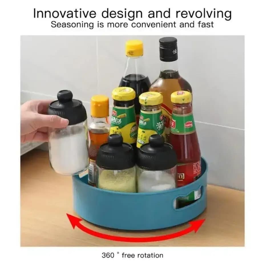 Plastica tavolino giratorio vassoio di stoccaggio frutta spuntino piatto asciugato multifunzionale organizzatore 360 ° rotante stoccaggio utensile della cucina domestica