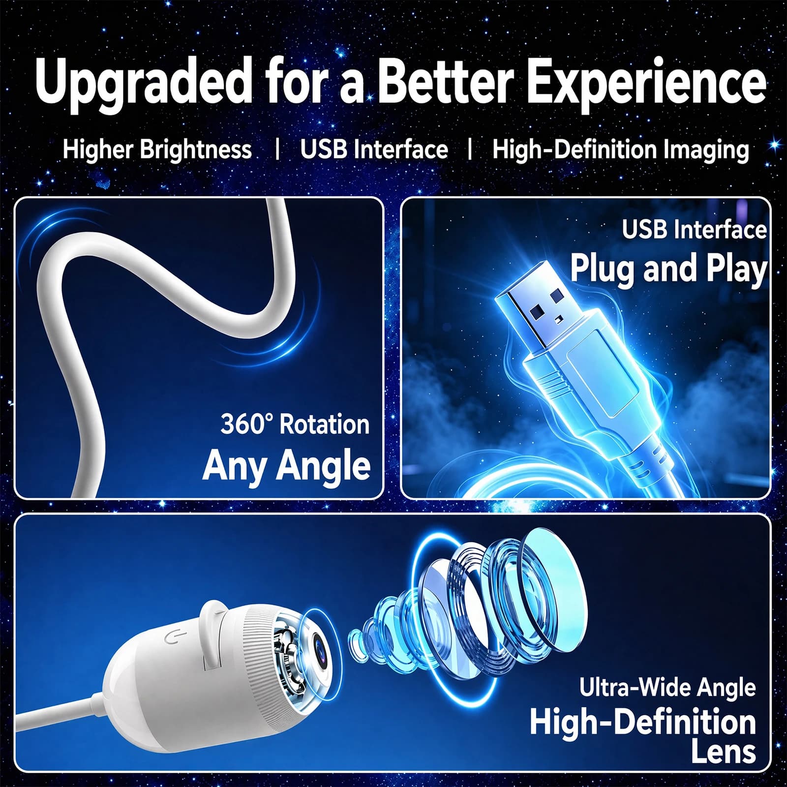 HD 2-in-1 Starry Sky Projectors Lamp 360 Rotating Smart Night Light Projector Plug and Play Birthday Gifts for Adults Girls Boys