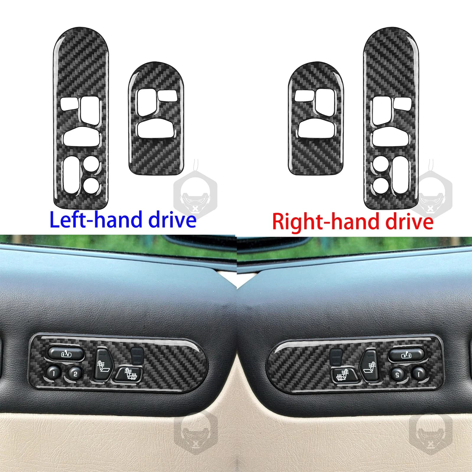 Per Hummer H2 2003 2004 2005 2006 2007 In Fibra di Carbonio Interni Auto Finestra di Controllo di Sollevamento venature del Legno Trim Accessori Adesivi