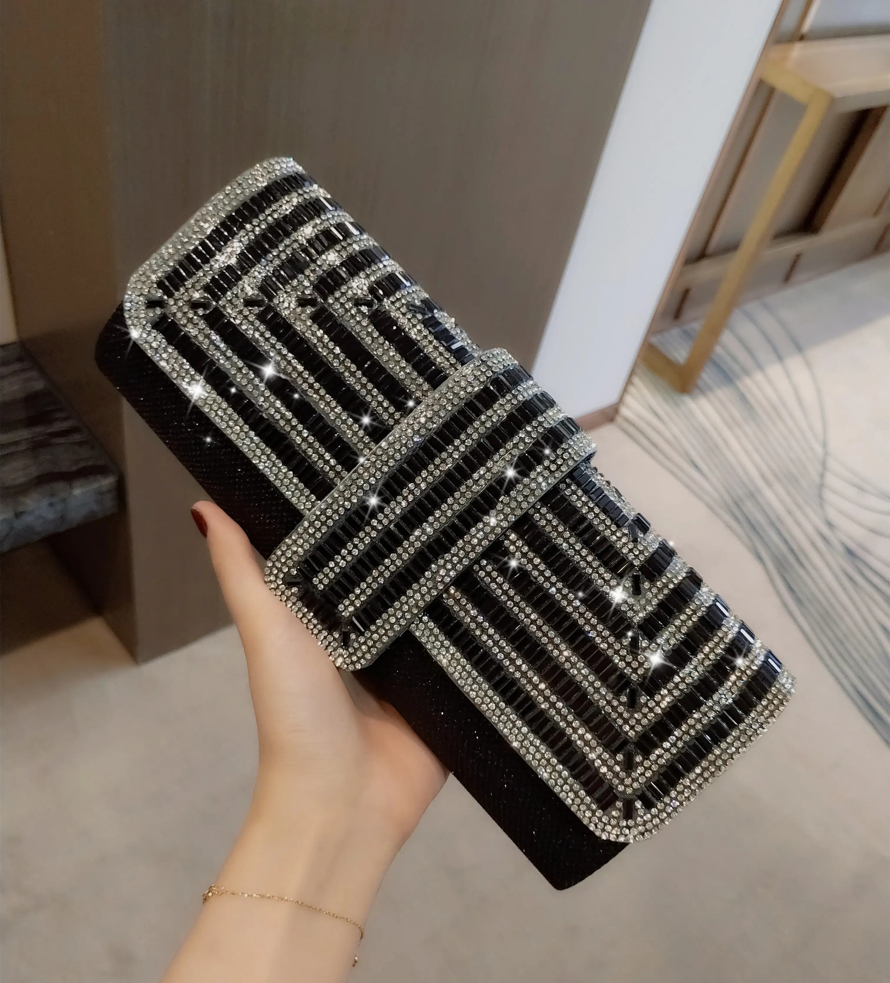 2026 New Spring Summer Rhinestone Clutch Bag, Women Diamond Evening Handbag, Sparkly Party Shoulder Crossbody Bag