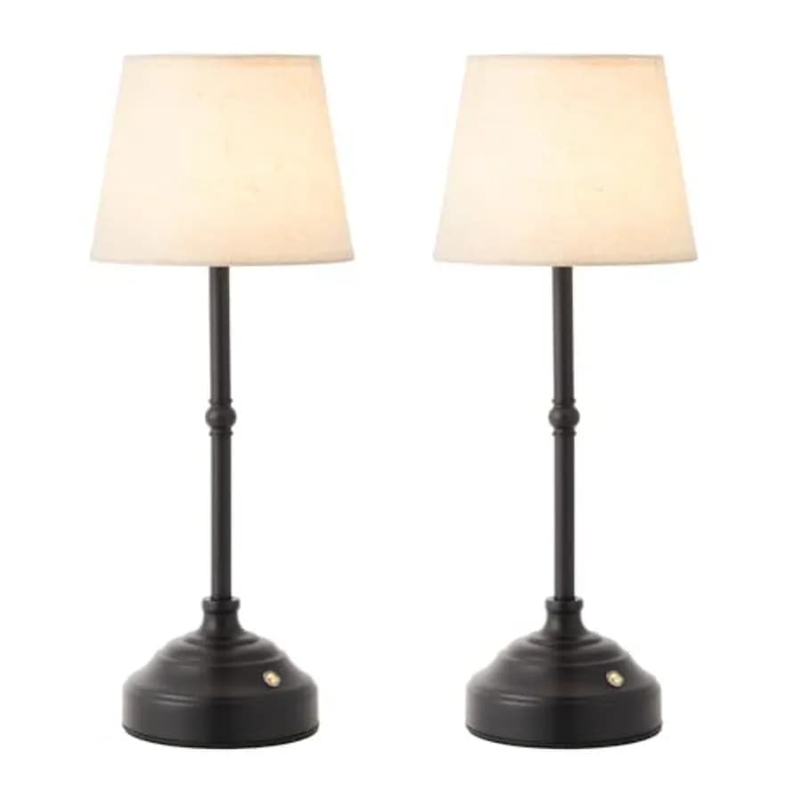 Lampada da Tavolo Senza Fili, Lampada da Scrivania Ricaricabile con Paralume in Tessuto, Lampada a Batteria con 3 Colori e Dimmerazione Continua, Piccola Lampada Touch da Comodino