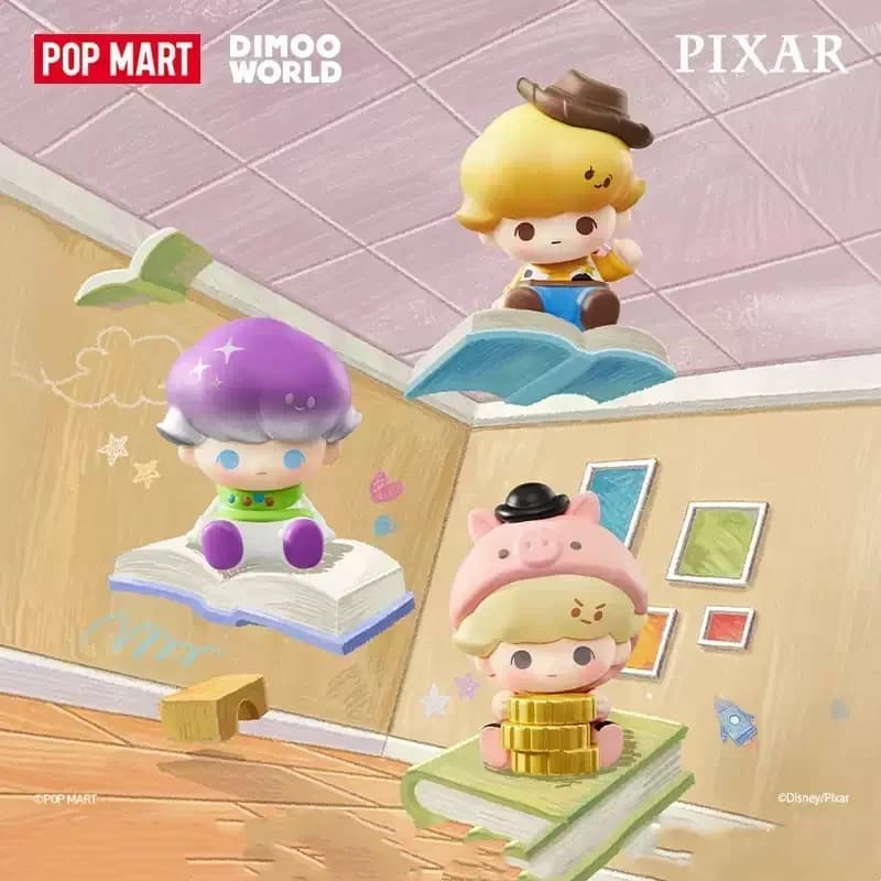POP MART POP BEAN DIMOO WORLD PIXAR Series Mini Doll Blind Box Doll Toys Mystery Box Desktop Ornaments Collection Anime Action