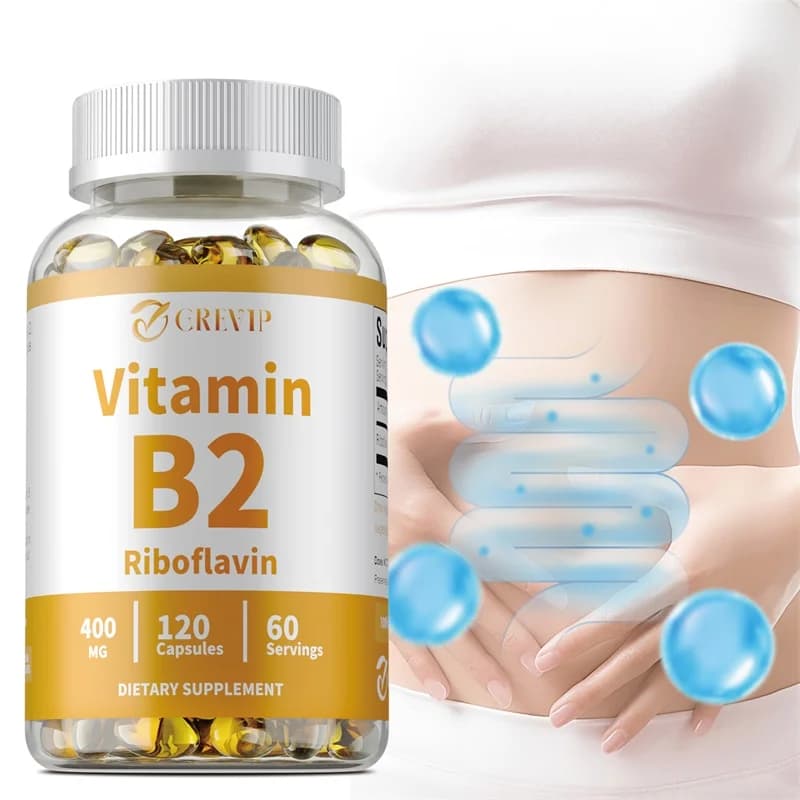 400 mg B2 vitamin capsules - Helps relieve fatigue, improve digestion, reduce stress, better mood support, immune supplement