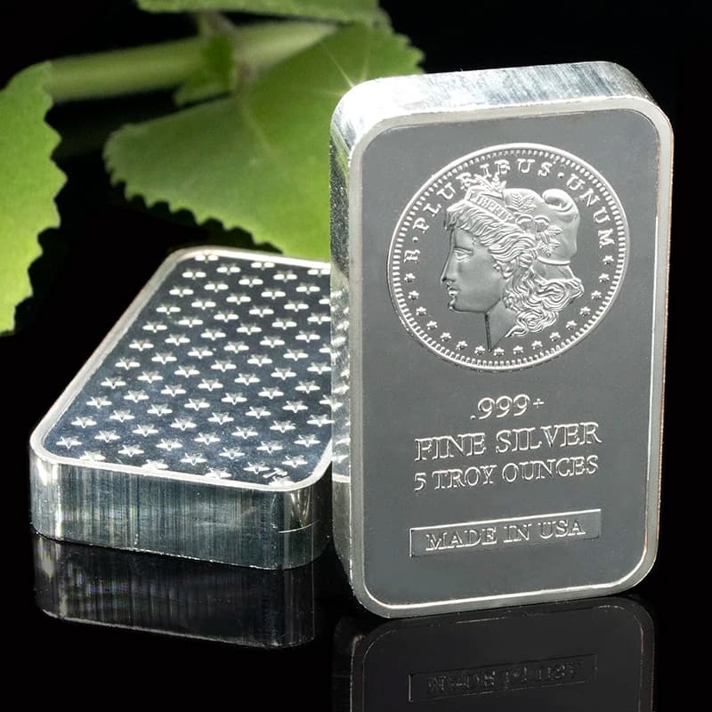1 pezzo senza moneta magnetica 5 OZ placcato argento Distintivo USA Confezione sigillata sottovuoto Barra souvenir da collezione