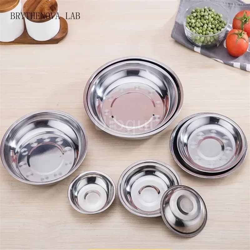 1 Pcs Kitchen Bowl Tool Stainless Steel Small round Dishes Sauce Tomato Salt Vinegar Sugar Flavor Spices Pepper Small Plates