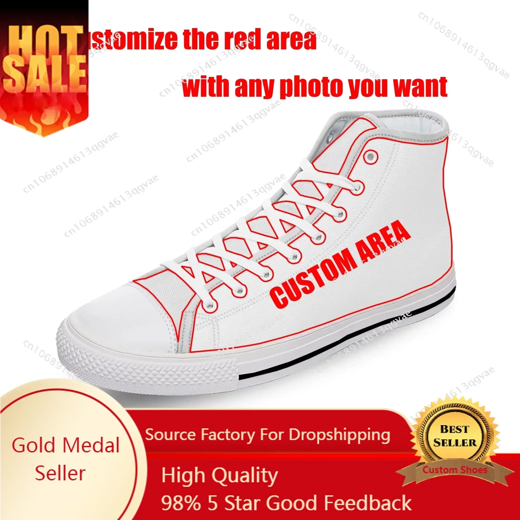 Low Top High Top Sneakers High Quality Women's Teenager Canvas Customized Sneaker DIY Shoe Casual Shoes Customized