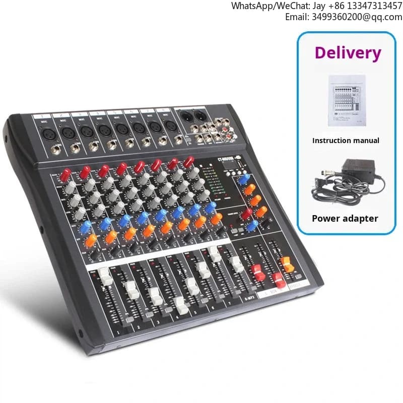 Mixer USB per Conferenze con Altoparlante Bluetooth per Performance sul Palco, Console di Mixaggio Audio Puro a Doppio Canale con Microfono in Metallo