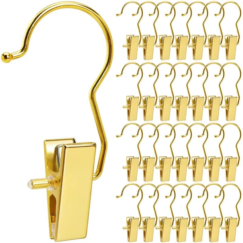 5pcs Factory Multifunctional Shiny Gold Metal Hooks Gold Clothes Hooks Metal Hangers for Boutiquefor Trousers Slacks Jeans