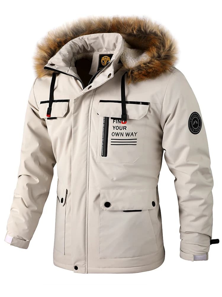 New Men's Padded Thickened Casual Fashion Hooded Windbreaker Jacket Windproof Waterproof Winter Outdoor Soft Shell Sportswear