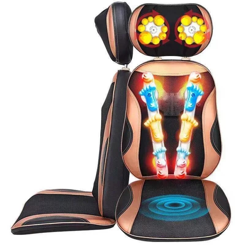 Cuscino Massaggiante Shiatsu per Tutto il Corpo, Grande Dimensione, con Riscaldamento, per Collo, Schiena, Vita e Fianchi, con Rulli