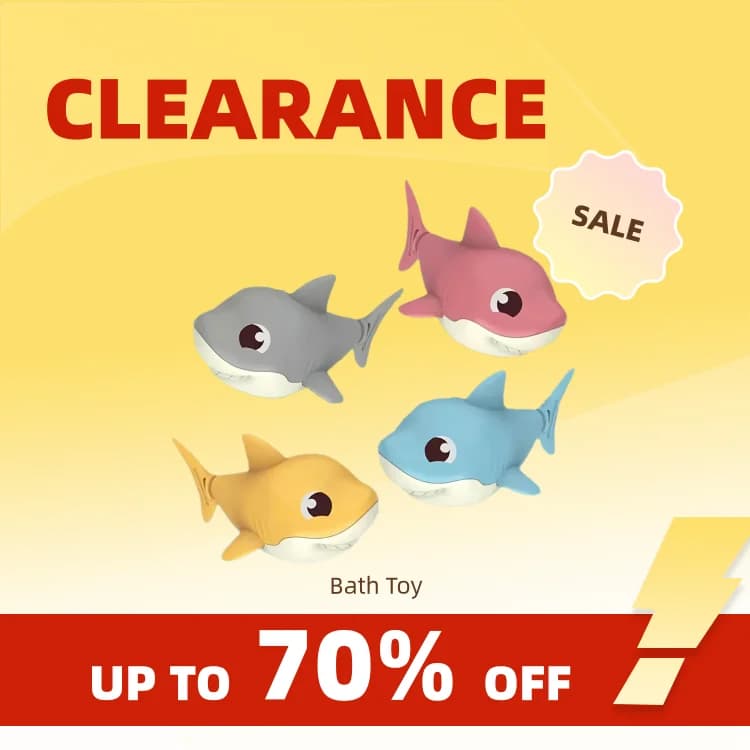 Clearance 1pc Summer hot new cartoon shark baby water play toy with power chain, outdoor beach toy, shower toy, bath toy Conti
