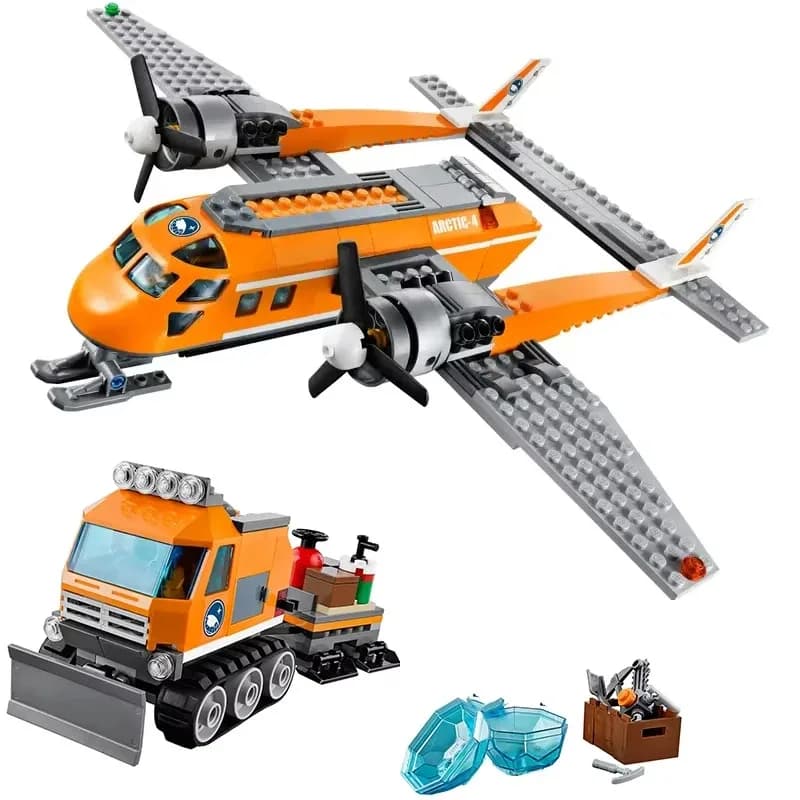 Set MOC compatibili con terze parti Serie City Arctic Supply Aerei da trasporto Aerei Building Blocks Regalo per bambini Giocattolo di assemblaggio