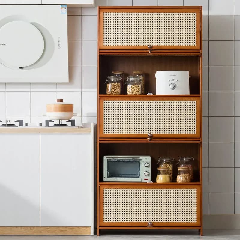 Kitchen Side Cabinet Wall Mounted Storage Shelves Cupboard for Tableware Household Organizer Locker Space Saving Furniture