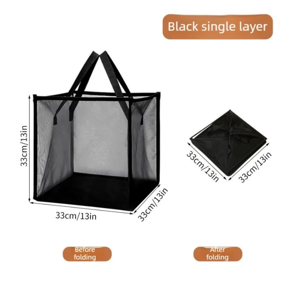 New Reinforced Handles Laundry Basket Breathable Mesh Large Capacity Laundry Hamper Foldable Clothes Trash Home
